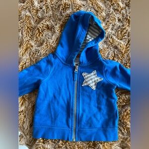 Like new Hanna Anderson boys blue hoodie and white onesie in perfect condition